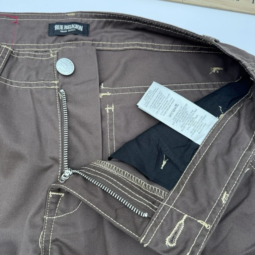 True Religion Men's Brown Bobby Cargo Pants Size 30 Street Wear Baggy NWT
